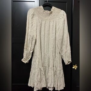 Mango size 4 flowy light boho bohemian tiered Long Sleeve Dress